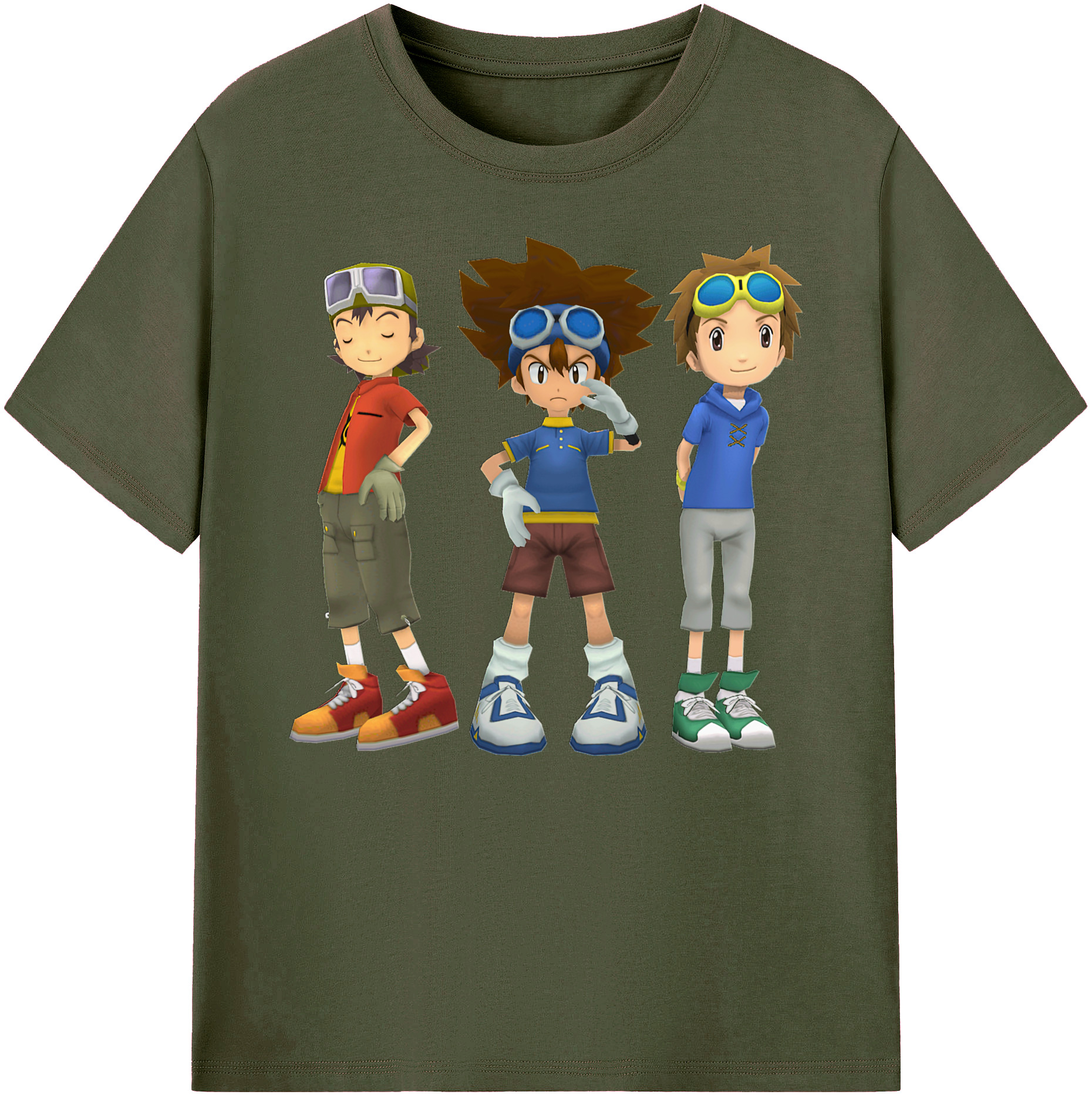（画像用） Digimon デジタルモンスター/デジモン 綿100％ メンズ半袖Tシャツ｜肌触りやわらか＆通気性